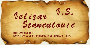 Velizar Stančulović vizit kartica